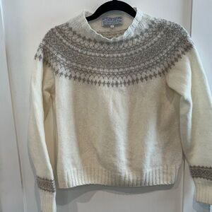 Women's Cream and Gray Sweater